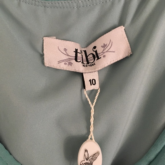 NWT Tibi 100% Tiffany Robins egg blue silk dress M - Picture 5 of 13